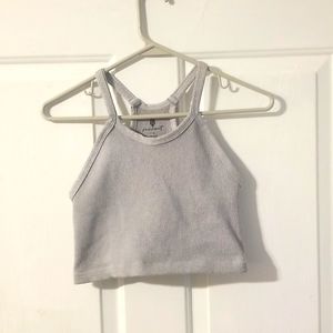 Free People Movement Size XL Gray Cropped racerback top NWOT